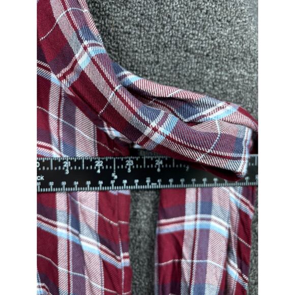 Gap Button Up Plaid Pintuck Long Sleeve Tunic Shirt Womens Size Xl Multicolor - Picture 8 of 8
